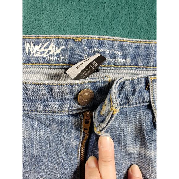 Mossimo Jeans Size 14 Womens Blue Stretch Denim Pants Mid Rise Boyfriend Crop - Picture 4 of 11